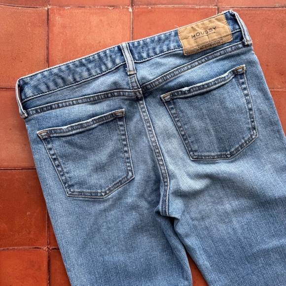 Sz 27 Moussy Vintage Medium Wash Raw Hem Mid Rise Cropped Skinny Jeans GUC - Picture 5 of 6